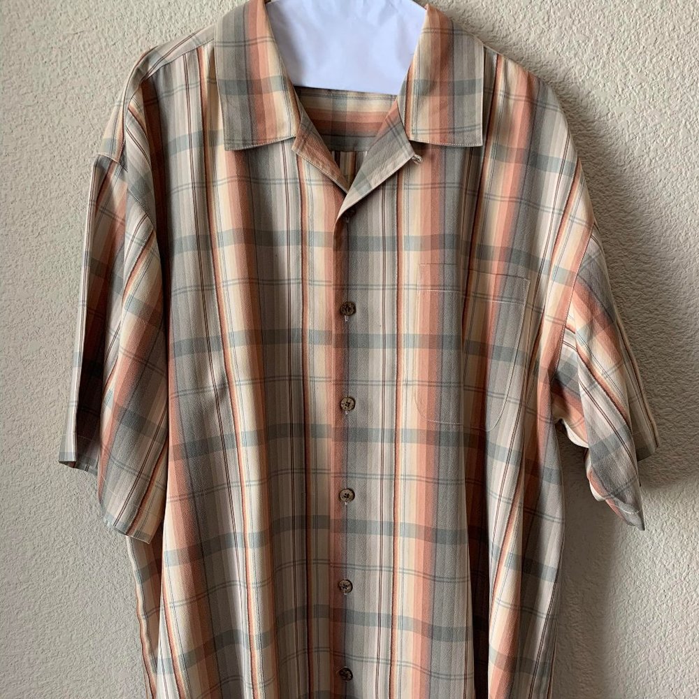 Tommy Bahama 100% Silk Plaid Men's Shirt